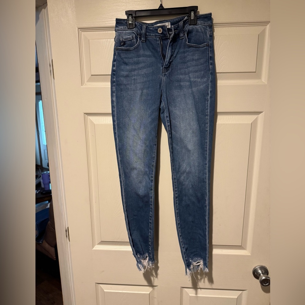 KanCan Dark Blue Distressed Ankle Jeans great condition